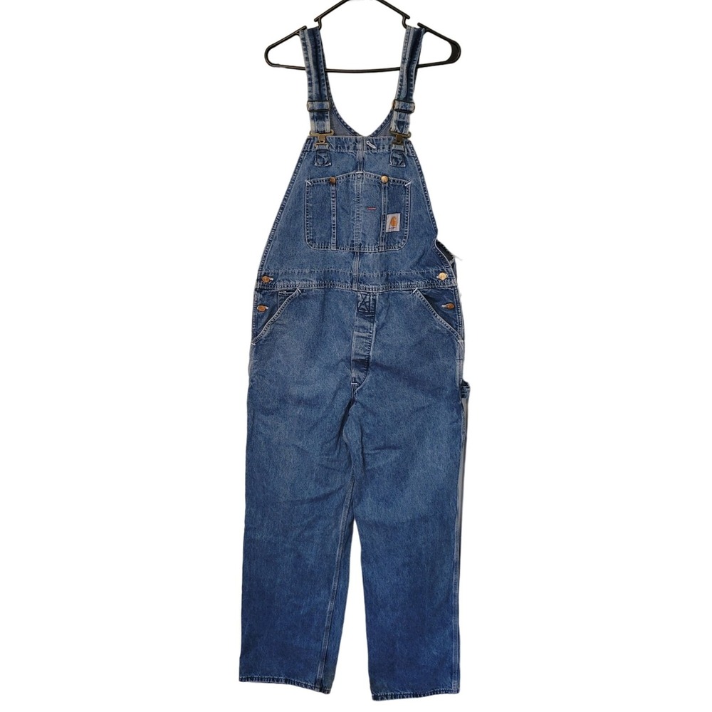 Carhartt Blue Jean Denim Overalls Barn Farmer Costume Chores Carpenter 39x30